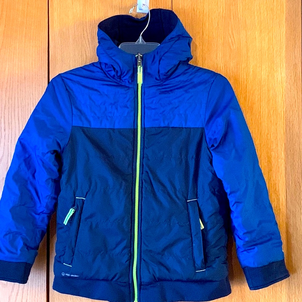 Champion Boys 8 - 10 Reversible Full Zip Insulated Hoodie Navy Royal Blue Vguc